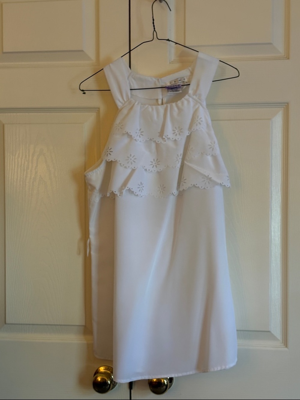 White Ruffled Eyelet Halter Camisole